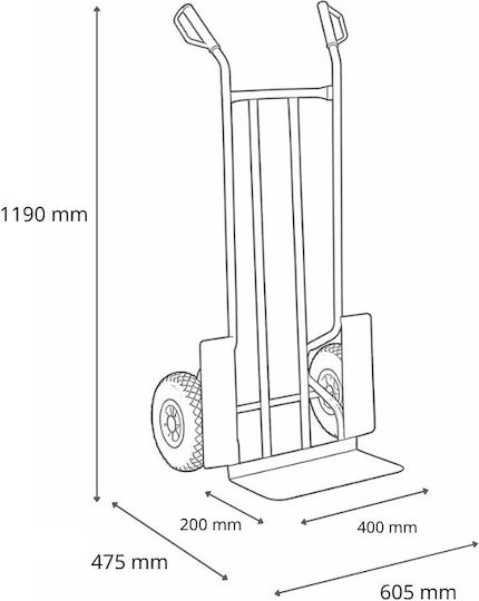Axion Καρότσι Μεταφοράς για Φορτίο Βάρους έως 200kg σε Μπλε Χρώμα