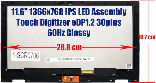 Laptop Screen Monitor Acer Spin 1 Sp111-32n Sp111-34n 6m.grmn8.001 Assembly Touch Digitizer 11.6'' 1366x768 HD WXGA IPS LED eDP1.2 30pins 60Hz Glossy Code 1-scr0706