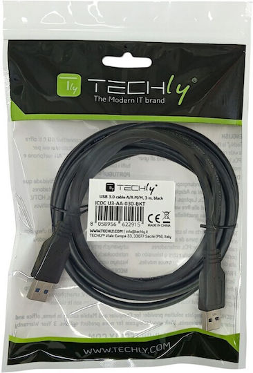 Techly USB 2.0 Cable USB-A male - USB-A male 3m