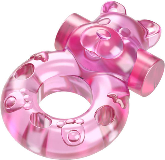 Vibrating Bear Cock Ring Pink