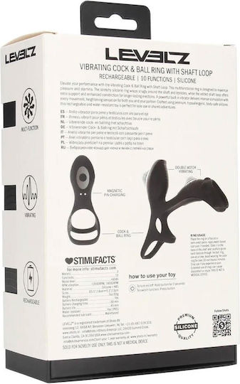 Vibrating Silicone Cock Ball Ring Shaft Loop Black