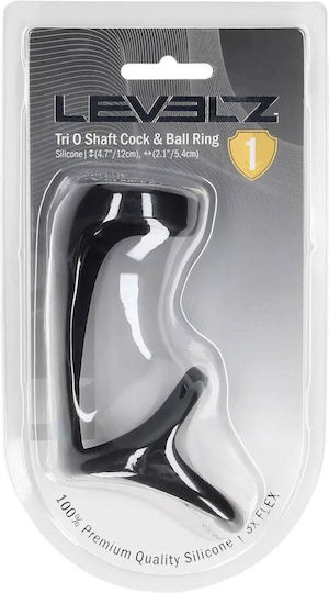 Tri O Silicone Shaft Cock Ball Ring Black