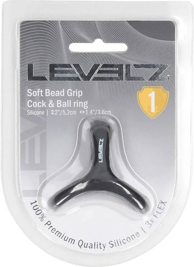 Soft Bead Grip Silicone Cock Ball Ring Black