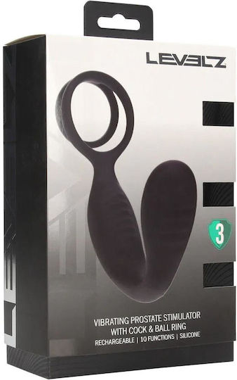 Inele Pentru Penis Negru Din Silicon Cu Vibrație Pentru Prostată Și Testicule