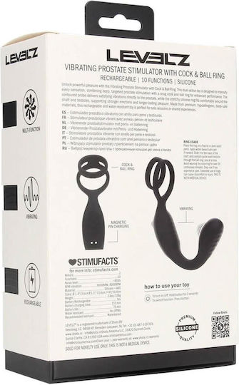 Inele Pentru Penis Negru Din Silicon Cu Vibrație Pentru Prostată Și Testicule