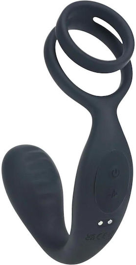 Inele Pentru Penis Negru Din Silicon Cu Vibrație Pentru Prostată Și Testicule