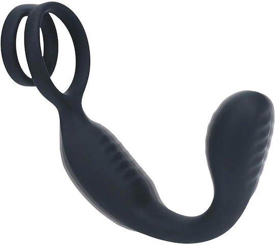 Inele Pentru Penis Negru Din Silicon Cu Vibrație Pentru Prostată Și Testicule