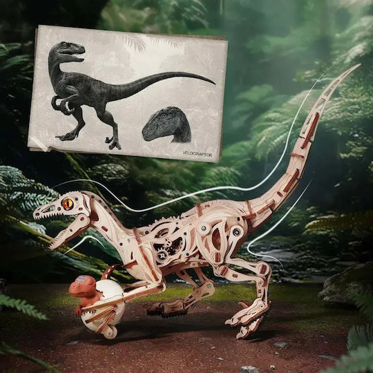 Robotime Παιχνίδι Κατασκευών Ξύλινo ROKR Velociraptor για Παιδιά 14+ Ετών