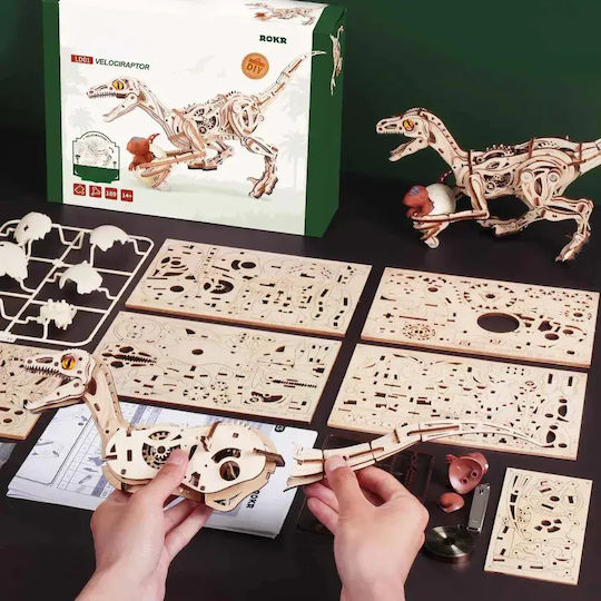 Robotime Παιχνίδι Κατασκευών Ξύλινo ROKR Velociraptor για Παιδιά 14+ Ετών