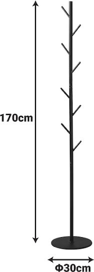 Klikareto Metallic Coat Rack Black 30x30x170cm