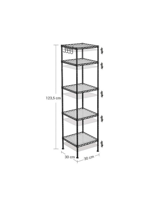 Bibliotecă Gri 30x30x123.5cm