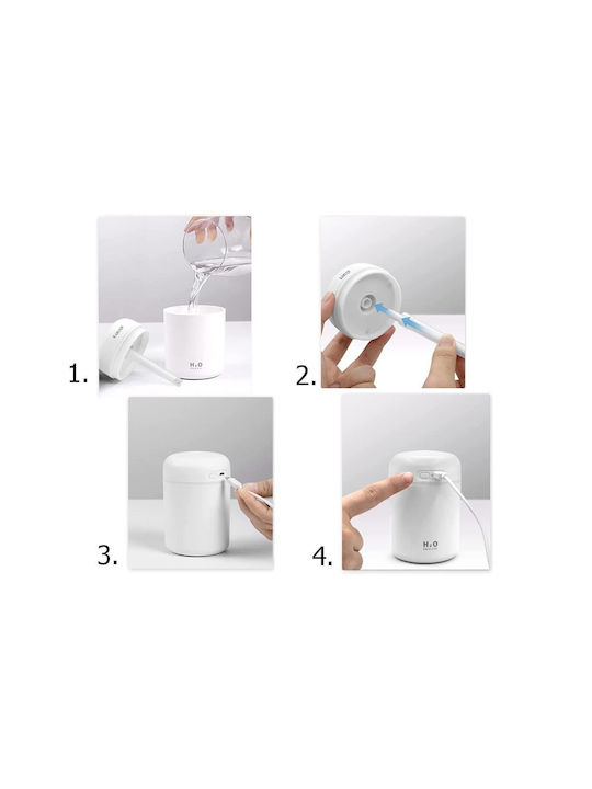 Lumini LED Dispozitiv de aromaterapie Ultrasonic cu temporizator Alb 300ml