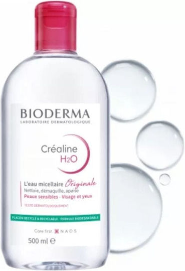 Bioderma Crealine H2O Micellar Water Αφαίρεσης Μακιγιάζ Προσώπου 2x500ml