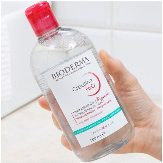 Bioderma Crealine H2O Micellar Water Αφαίρεσης Μακιγιάζ Προσώπου 2x500ml