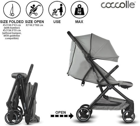 Coccolle Baby Stroller Suitable for Newborn Greystone 8kg