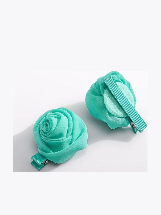 Abel & Lula Set Kids Hair Clips with Flower Bobby Pin in Blue Color 2 Pieces