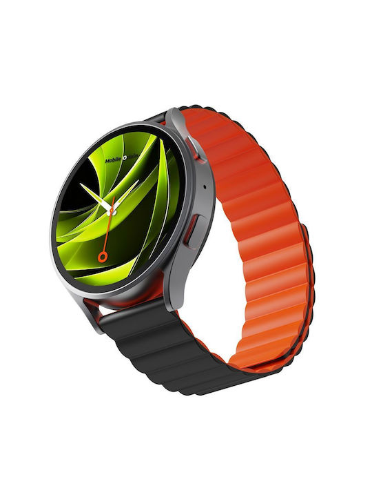 Mobile Origin Easy Strap Magnetic Watch 20mm Black Orange Mo-esm20-blk-org