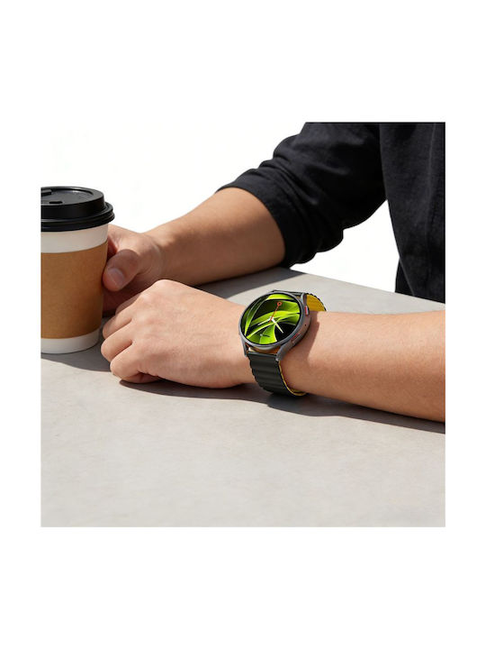 Mobile Origin Easy Strap Magnetic Watch 22mm Black Yellow Mo-esm22-blk-ylw
