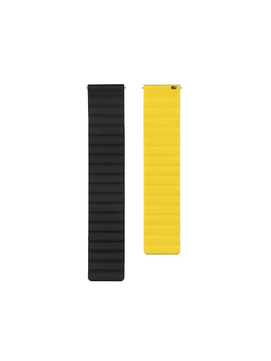 Mobile Origin Easy Strap Magnetic Watch 22mm Black Yellow Mo-esm22-blk-ylw