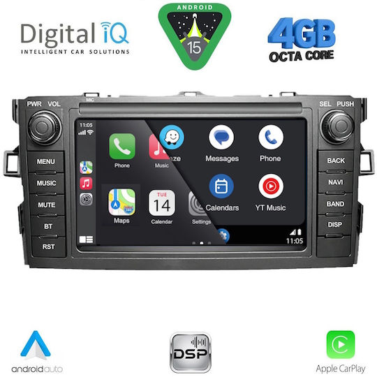 Digital IQ Car Audio System for Toyota Auris 2007-2012 (Bluetooth/USB/WiFi/GPS/Apple-Carplay/Android-Auto)