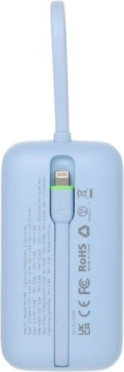 Veger Power Bank 10000mAh 35W with USB-A Port and USB-C Port Power Delivery Blue