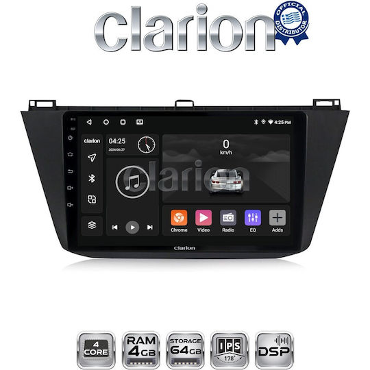 Clarion Ηχοσύστημα Αυτοκινήτου για Volkswagen Tiguan 2016 (Bluetooth/USB/WiFi/GPS/Apple-Carplay/Android-Auto)