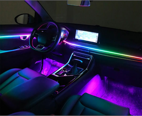 Diq Ambient Crt 64 Black Universal Thin Light Black Strip Ambient Light 18 Lights 64 Colours