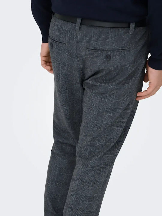 Trousers Chino Elastic in Slim Fit Dress Blue