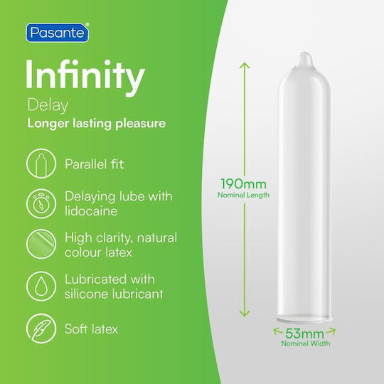 Pasante Презервативи Delay Infinity 144 бр 54 мм Natural Веган