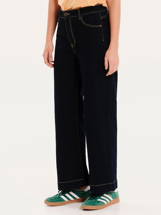 Women's Fabric Trousers Navy Blue