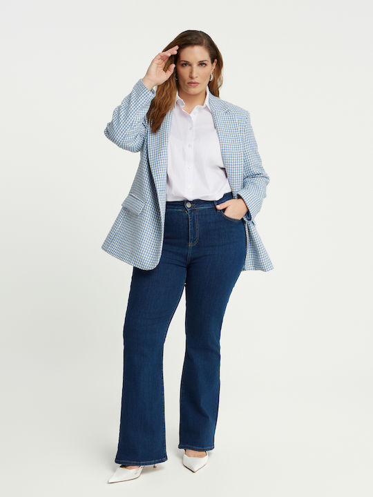 Γυναικείο Jean Παντελόνι Καμπάνα σε Bootcut Εφαρμογή Τζιν Μπλε