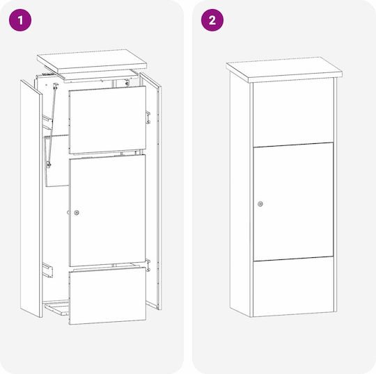 Dulap Suspendat Rusty pentru Sufragerie, din Metal, Negru Rusty 44,5x29x110,5cm