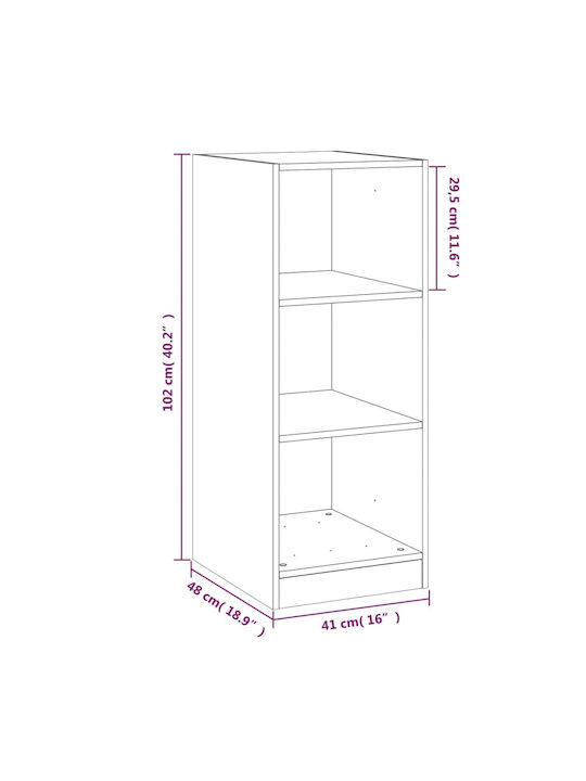 Bibliotecă Neagră 77x48x102 cm