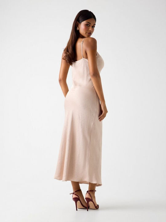 Summer Midi Dress for Wedding Christening Pink