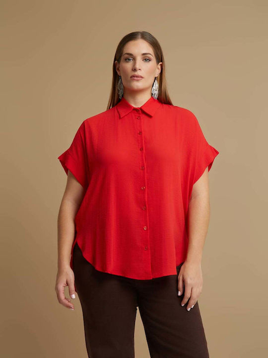 Essential Women's Short Sleeve Shirt Red