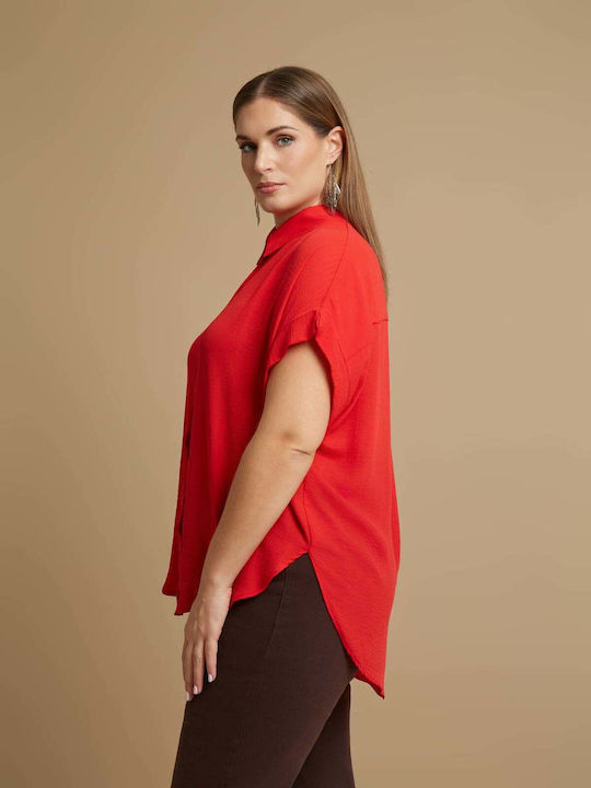 Essential Women's Short Sleeve Shirt Red
