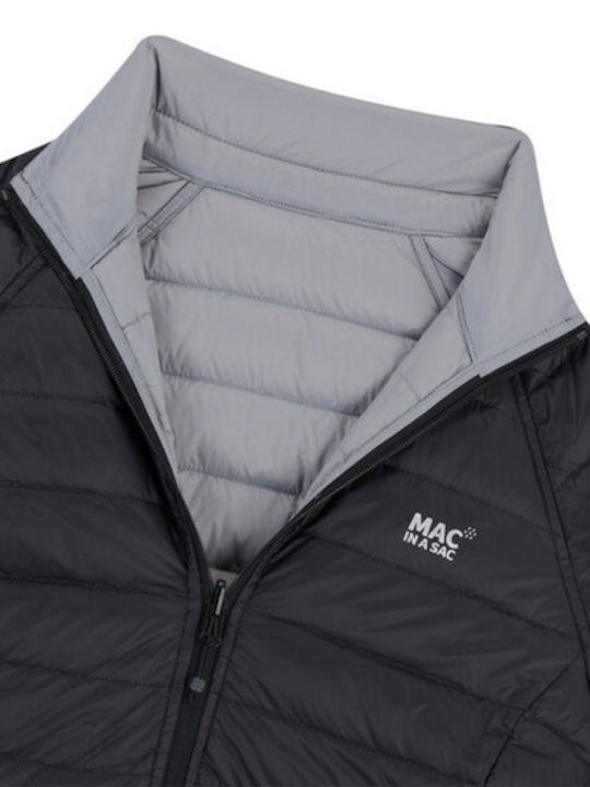 Polar Γυναικείο Puffer Μπουφάν Διπλής Όψης Αδιάβροχο για Χειμώνα Black, Grey