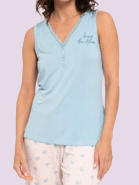 Muydemi Set Pijamale pentru Femei Albastru