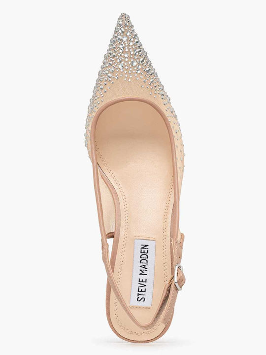 Katty Strass Pantofi Cu Toc Cu Barete Bej