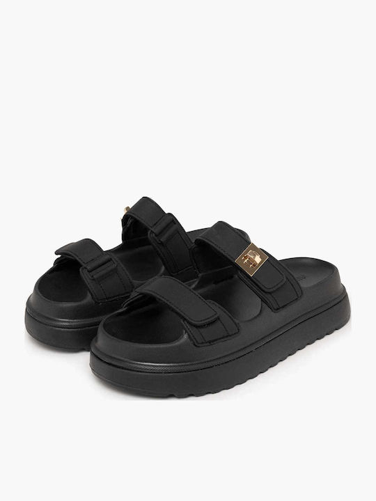 Women's Flat Sandals in Black Color