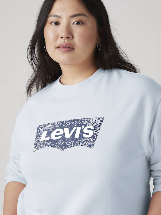 Graphic Standard Long Women's Sweatshirt Blue