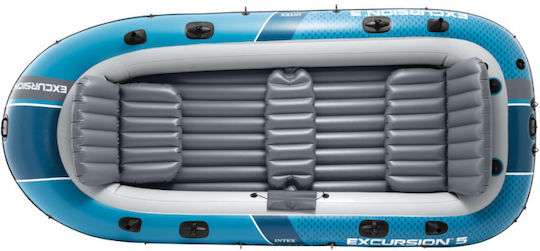 Intex Excursion Inflatable Boat Blue with Oars & Pump