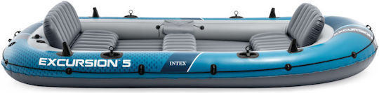 Intex Excursion Inflatable Boat Blue with Oars & Pump