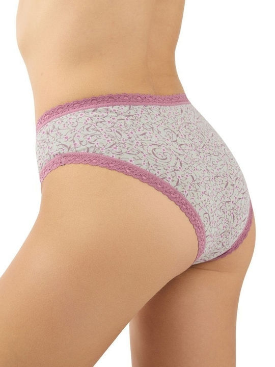 Βαμβακερά Γυναικεία Slip 3Pack Λιλά, Ροζ, Γκρι