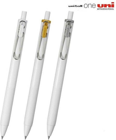Uni Mitsubishi Gel Ballpoint Pen Uni-ball One 0.50 White Gold Silver 3-pack Umn-sc-05 Wgs3c 4902778319642