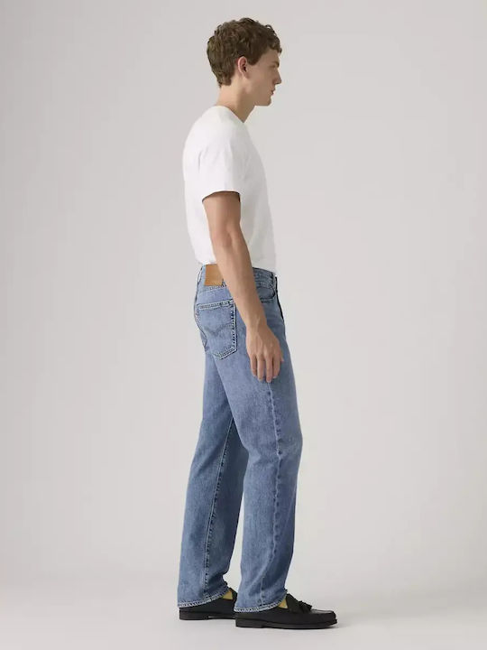 555 Ανδρικό Παντελόνι Τζιν με Relaxed Straight Εφαρμογή Μπλε