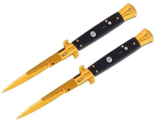 Italian Messer Automatisch Gold in Hülle