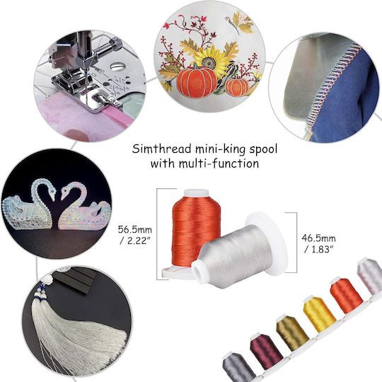 Set Fire De Broderie 9 Bobine 730 M Multicolor Cutie De Depozitare Culori Neutre