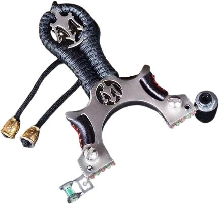 Praștie Multifuncțională de Precizie Laser Depox cu Vizor Optic Metalic 2 Elastice de Rezervă 11 Cm Negru