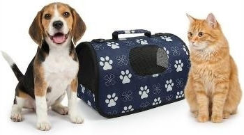 Geantă pentru transport câine / pisici Albastru M45xL28xA27cm.
